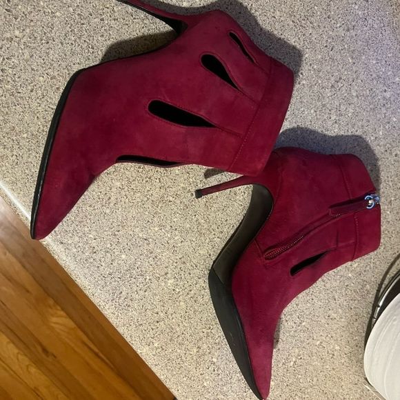 Giuseppe Zanotti Shoes - Giuseppe Zanotti Burgundy Suede Ankle Boots